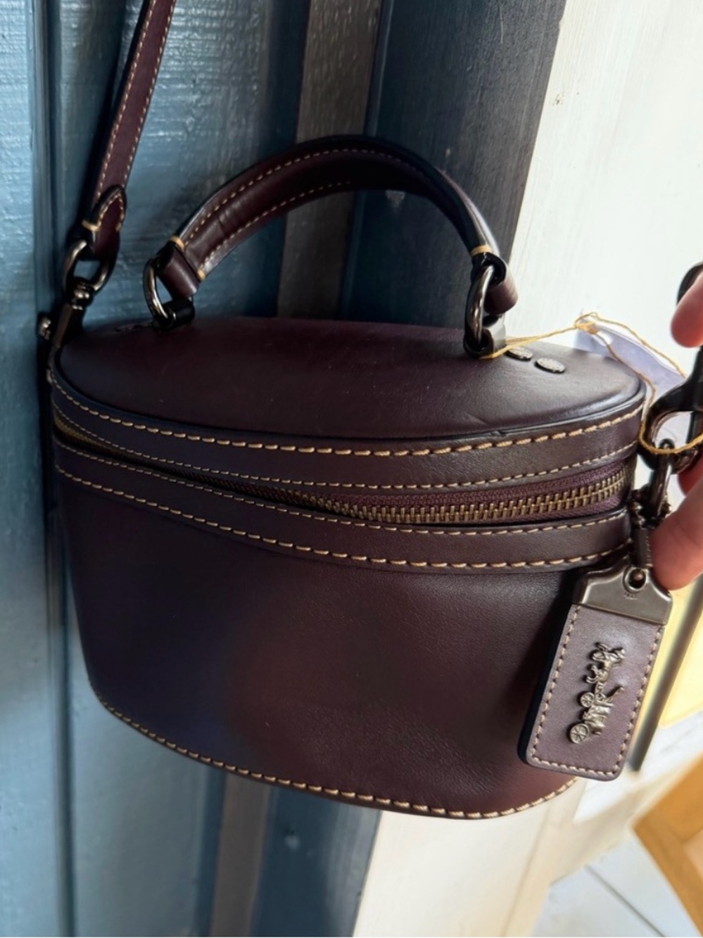 Coach Brown Leather Top-Handle Crossbody Bag - Women